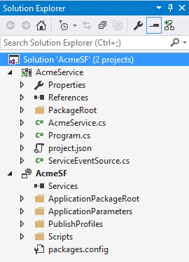 Service Fabric solution with .Net Core xproj structure